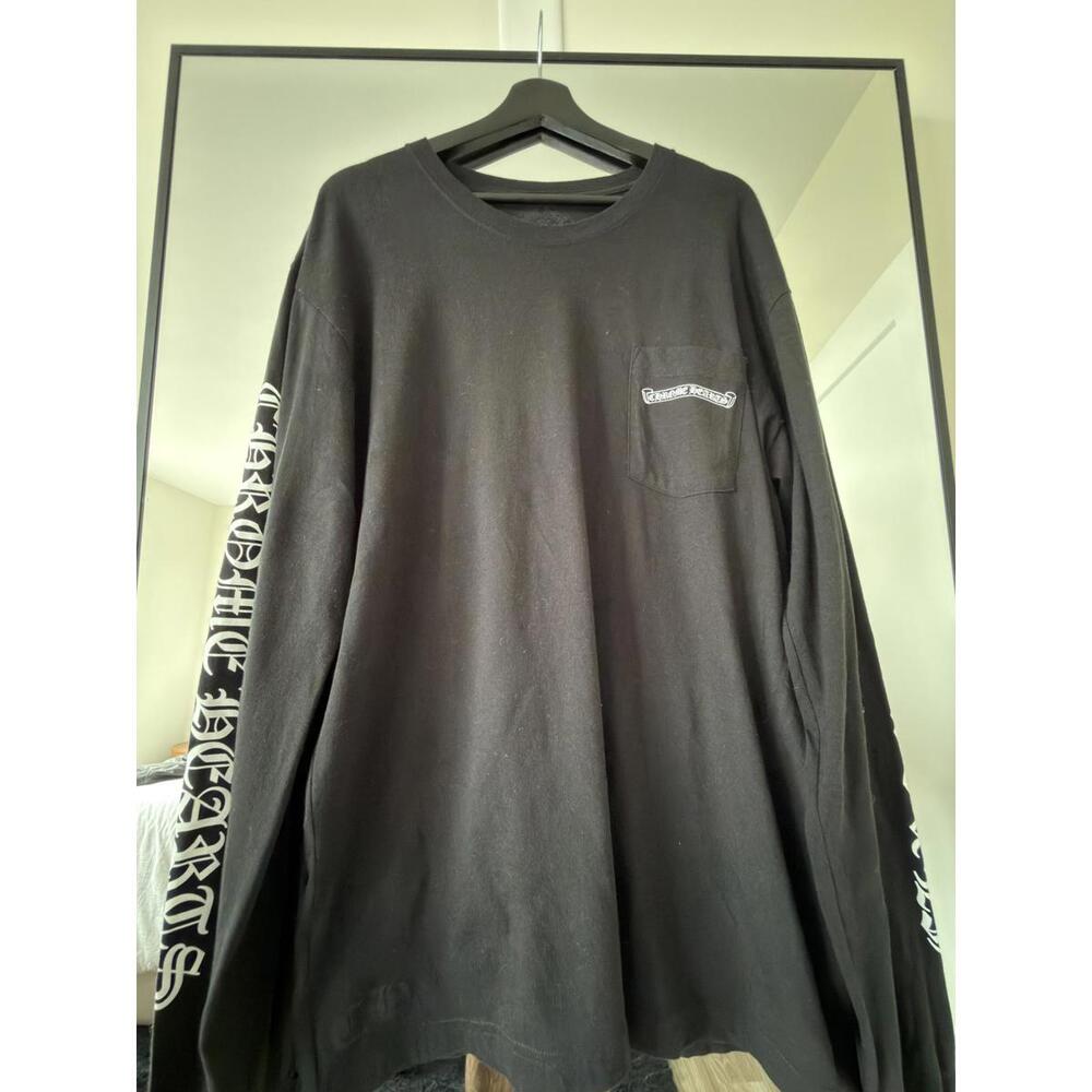 Chrome Hearts Scroll Logo L/S Pocket T-shirt Black